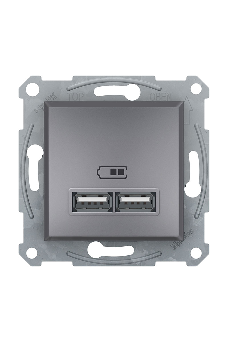 schneider-eph270026-asfora-celik-21a-2li-usb-priz-413523-68-B